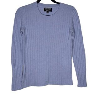 Banana Republic Cashmere Blend Ribbed Long Sleeve Blue Sweater Size Small